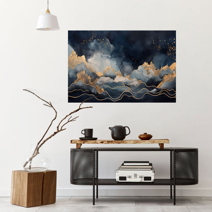 Poster orizzontale staccabile e attaccabile GOLDEN PEAK OF BLUE