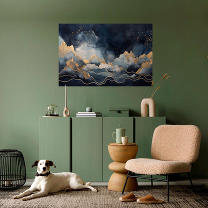 Poster orizzontale staccabile e attaccabile GOLDEN PEAK OF BLUE