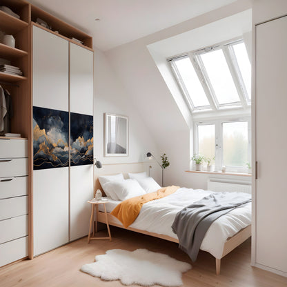 Poster orizzontale staccabile e attaccabile GOLDEN PEAK OF BLUE