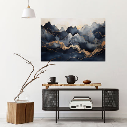 Poster orizzontale staccabile e attaccabile GOLDEN ALPINE BLISS