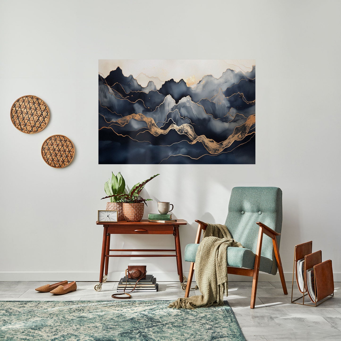 Poster orizzontale staccabile e attaccabile GOLDEN ALPINE BLISS