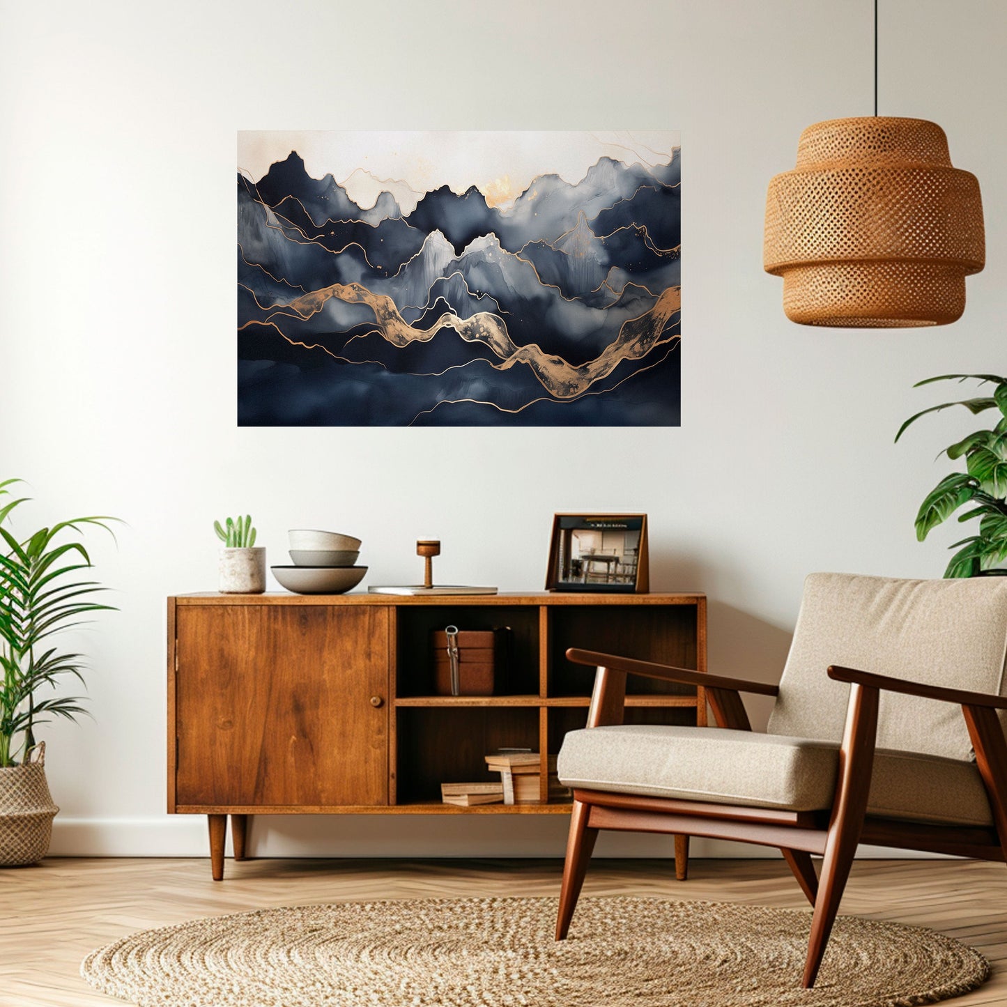 Poster orizzontale staccabile e attaccabile GOLDEN ALPINE BLISS