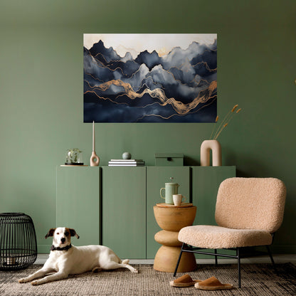 Poster orizzontale staccabile e attaccabile GOLDEN ALPINE BLISS