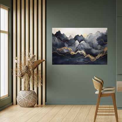 Poster orizzontale staccabile e attaccabile GOLDEN ALPINE BLISS