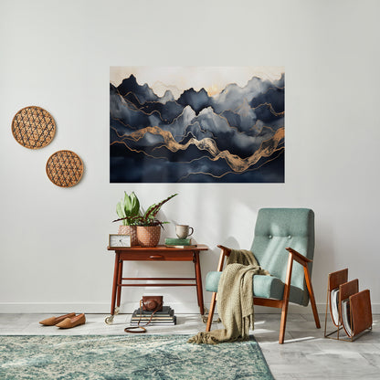 Poster orizzontale staccabile e attaccabile GOLDEN ALPINE BLISS