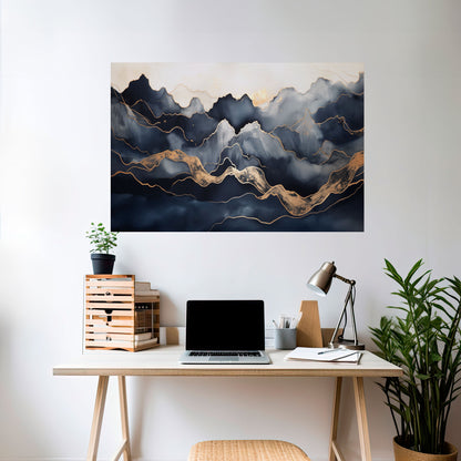 Poster orizzontale staccabile e attaccabile GOLDEN ALPINE BLISS