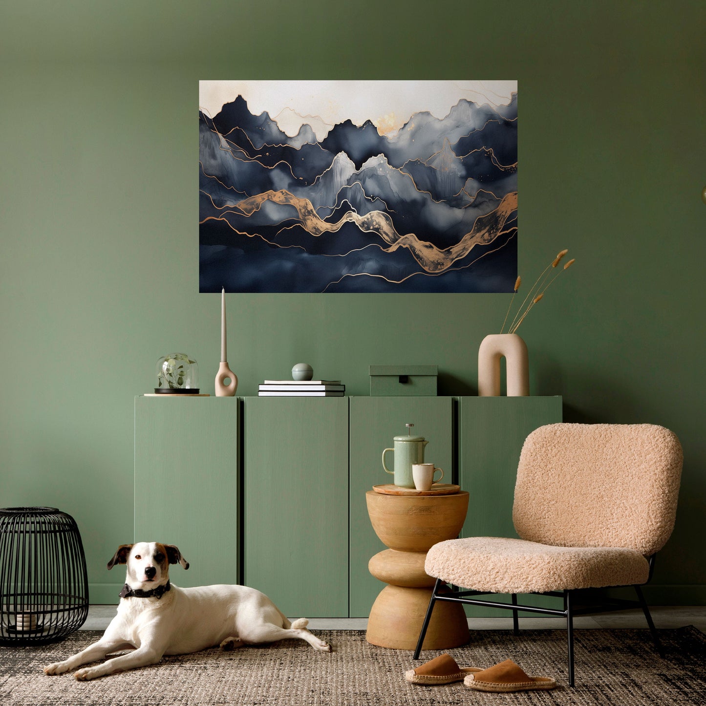 Poster orizzontale staccabile e attaccabile GOLDEN ALPINE BLISS