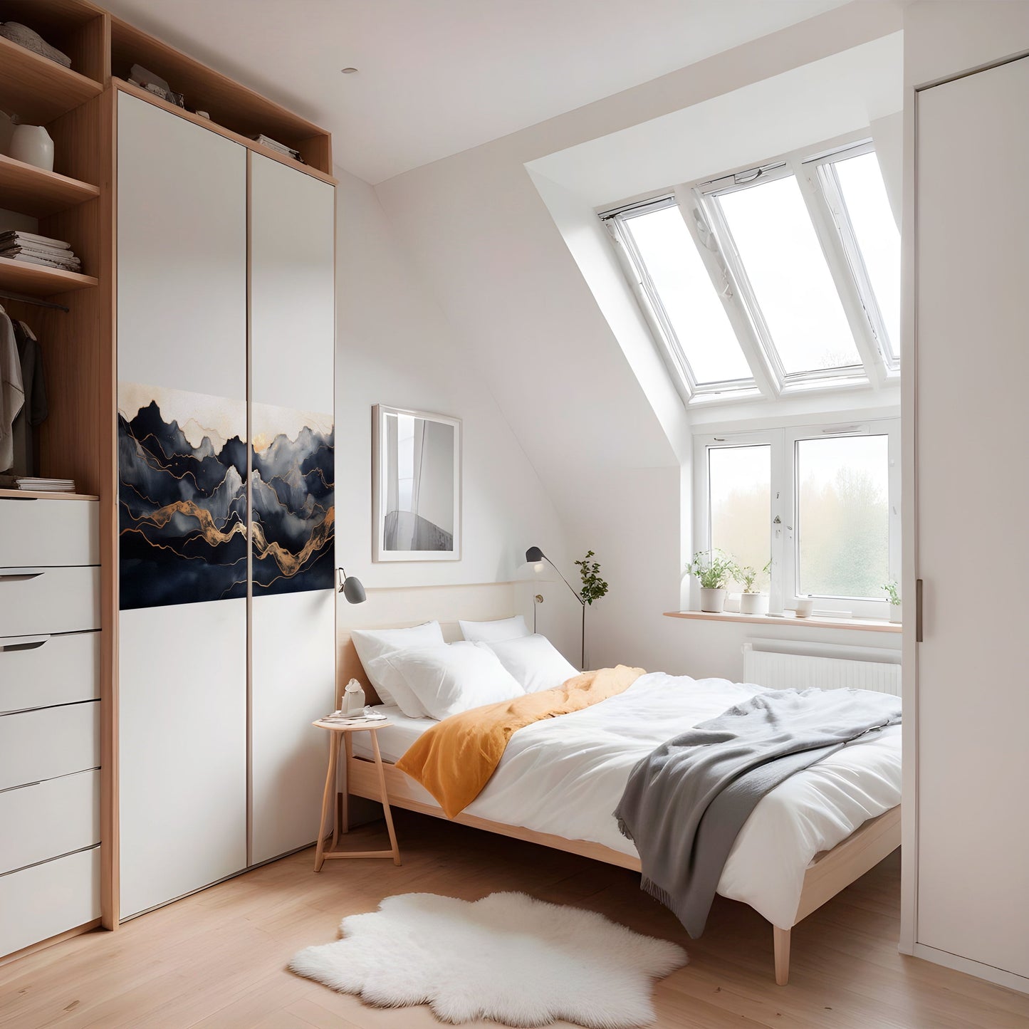 Poster orizzontale staccabile e attaccabile GOLDEN ALPINE BLISS