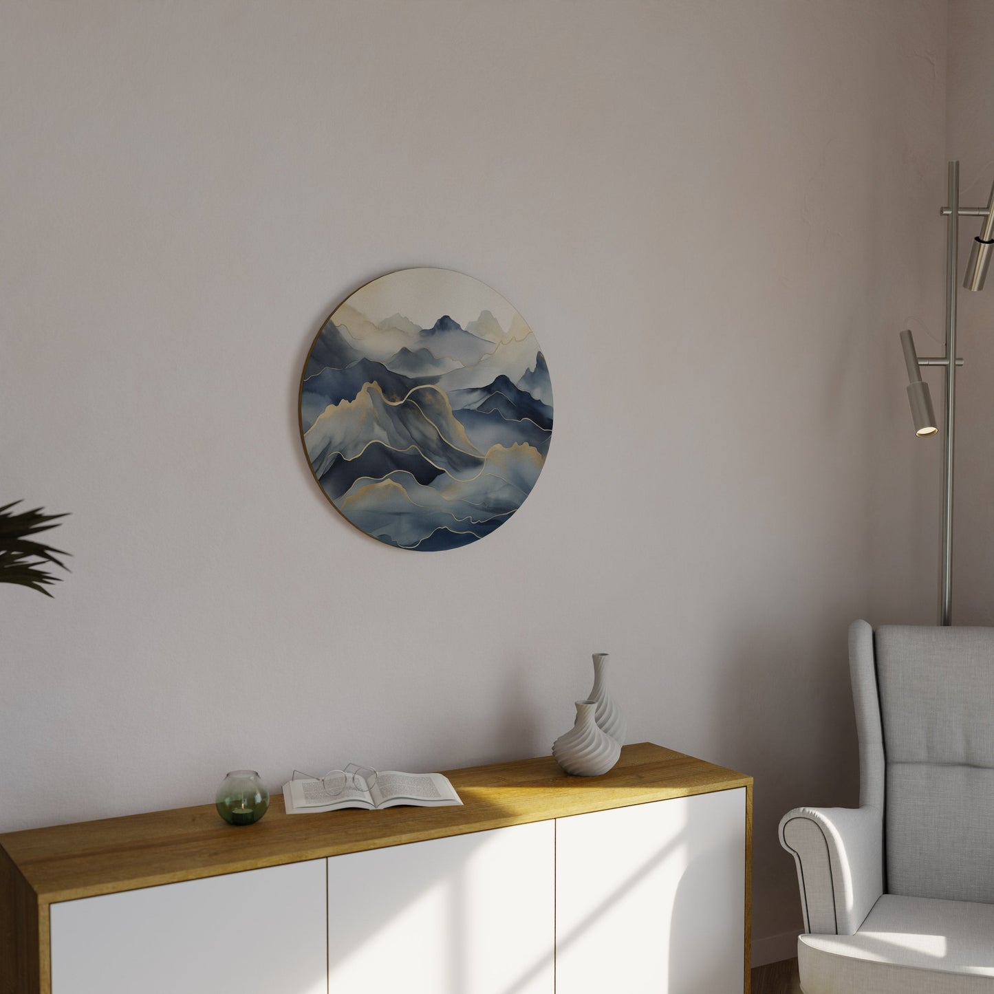 GOLDEN MOUNTAIN FOG Decorazione da Parete Rotonda