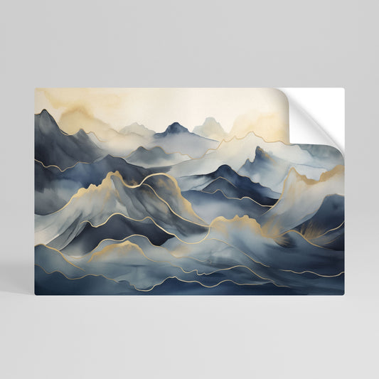Poster orizzontale staccabile e attaccabile GOLDEN MOUNTAIN FOG