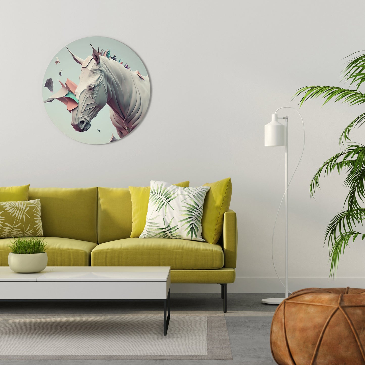 FUTURISTIC HORSE Decorazione da Parete Rotonda