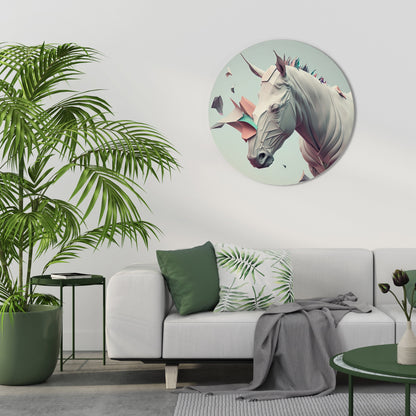FUTURISTIC HORSE Decorazione da Parete Rotonda
