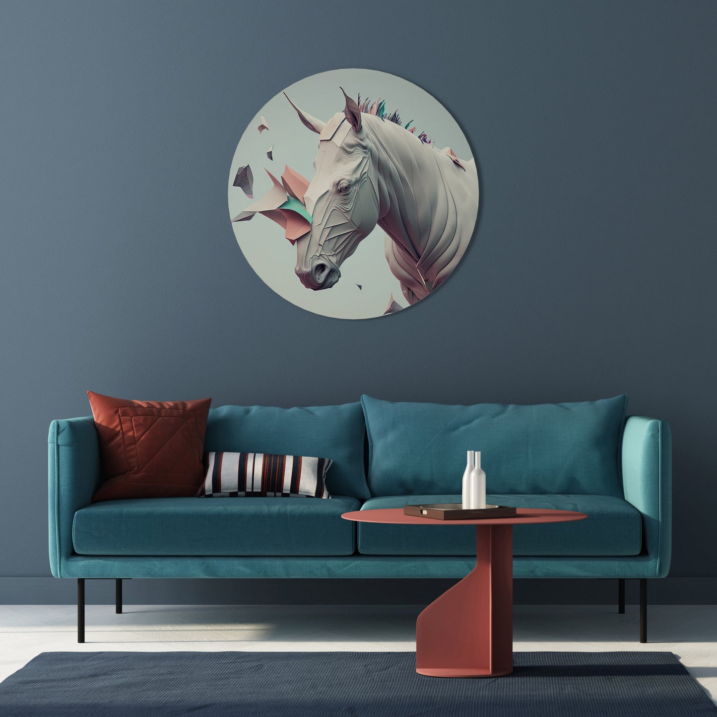 FUTURISTIC HORSE Decorazione da Parete Rotonda