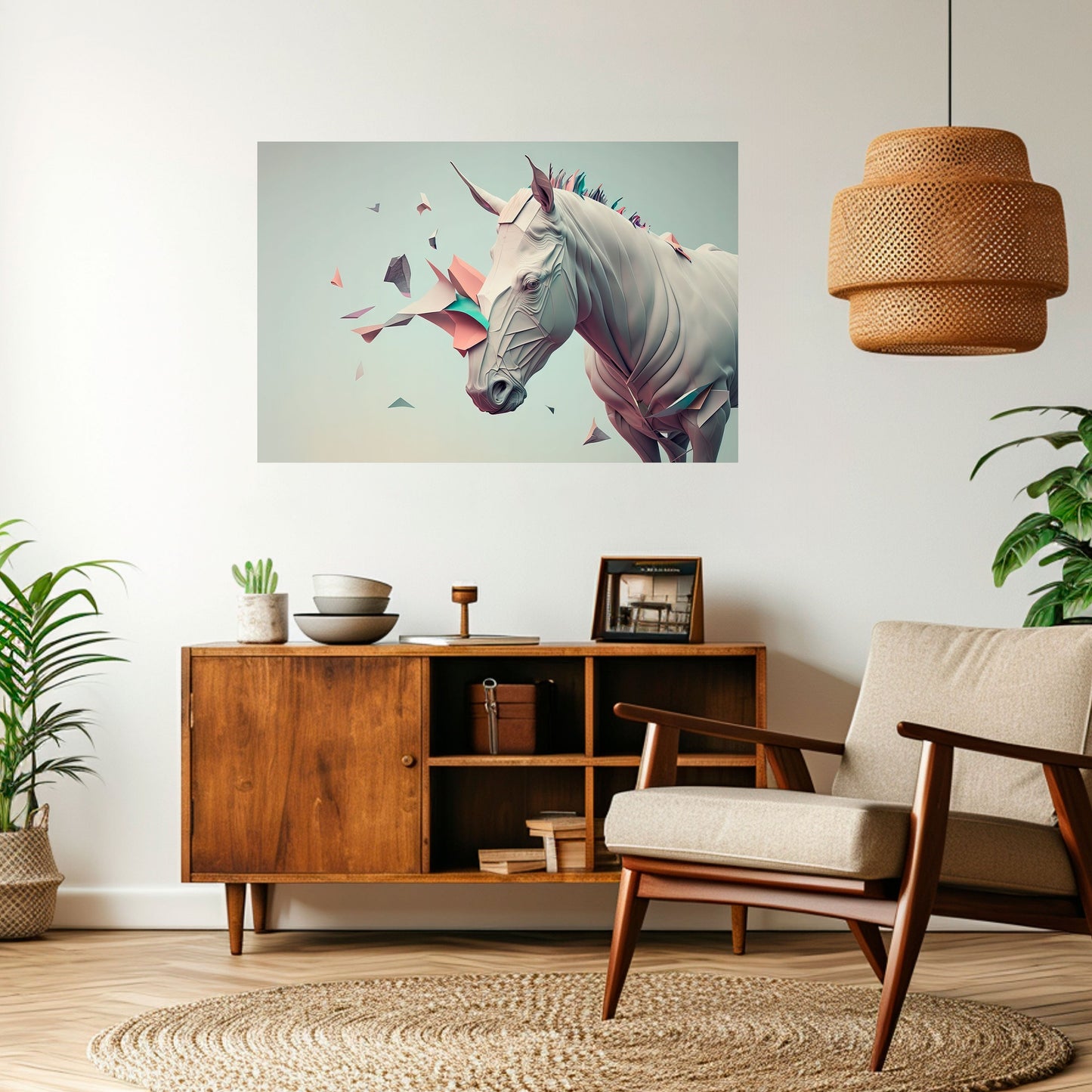 Poster orizzontale staccabile e attaccabile CAVALLO FUTURISTICO