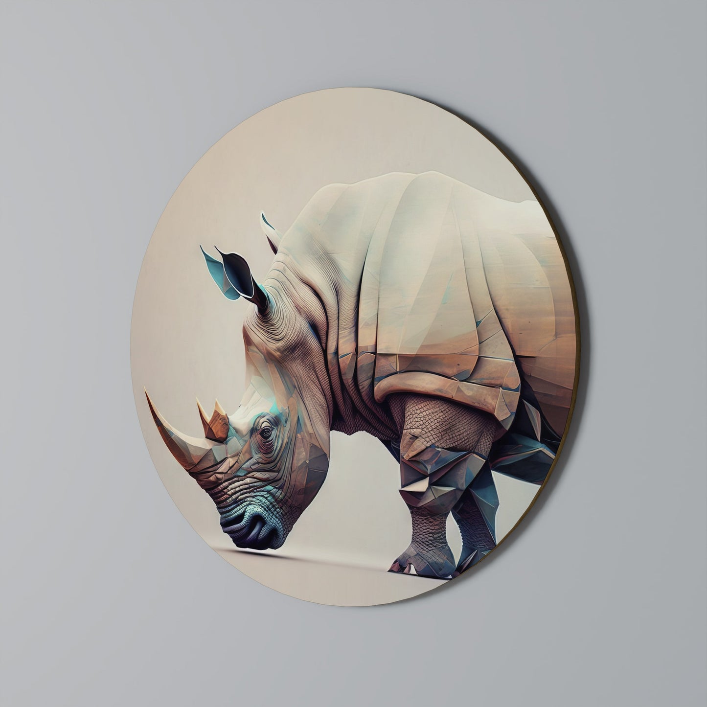 FUTURISTIC RHINO Decorazione da Parete Rotonda