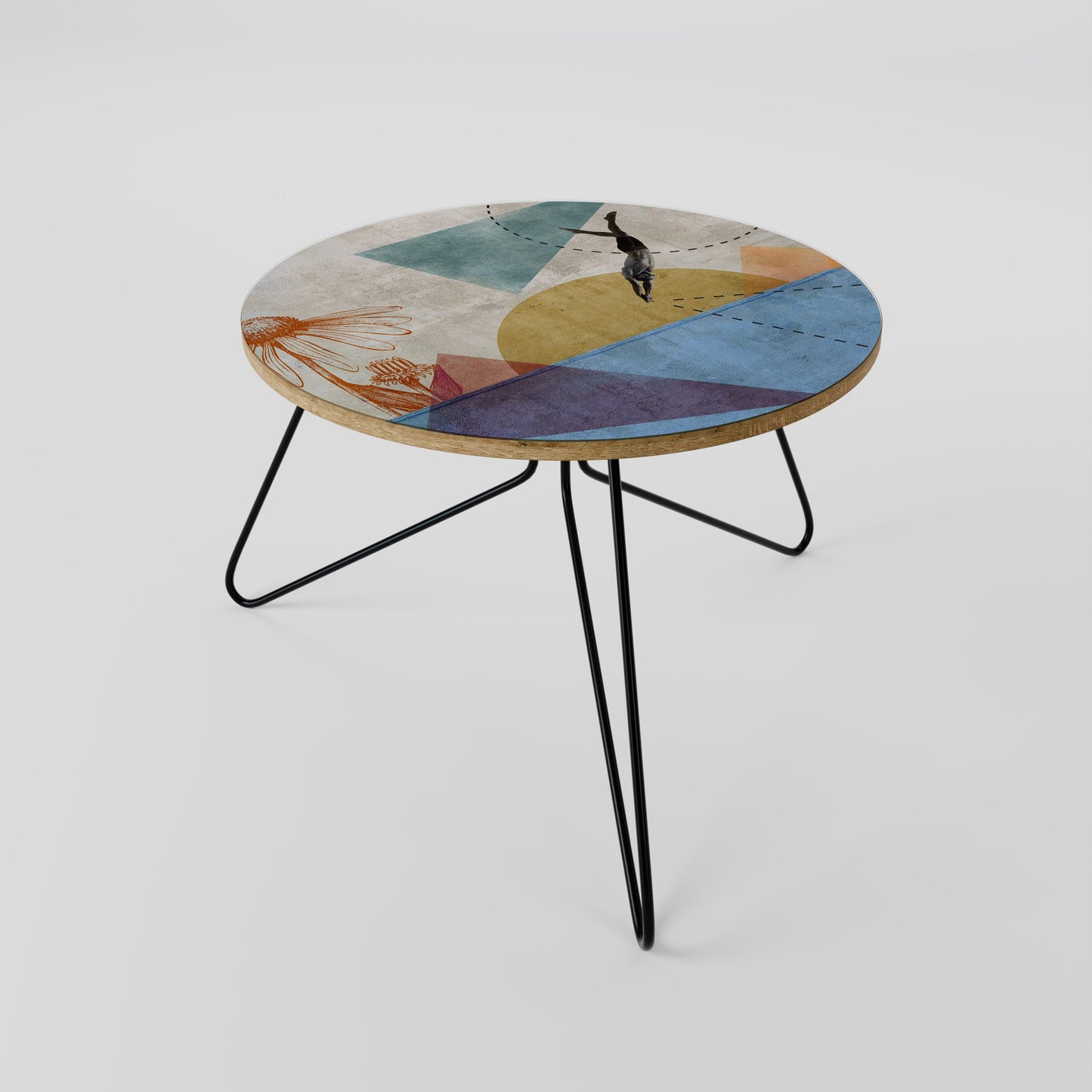 JUMP AROUND THE SHAPES Tavolino da Salotto Ø60