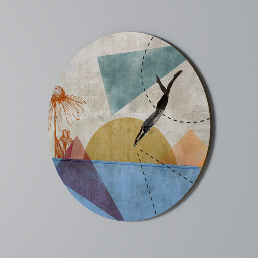 JUMP AROUND THE SHAPES Decorazione da Parete Rotonda