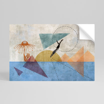 SALTA ATTORNO ALLE FORME Poster orizzontale staccabile e attaccabile