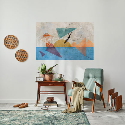 SALTA ATTORNO ALLE FORME Poster orizzontale staccabile e attaccabile