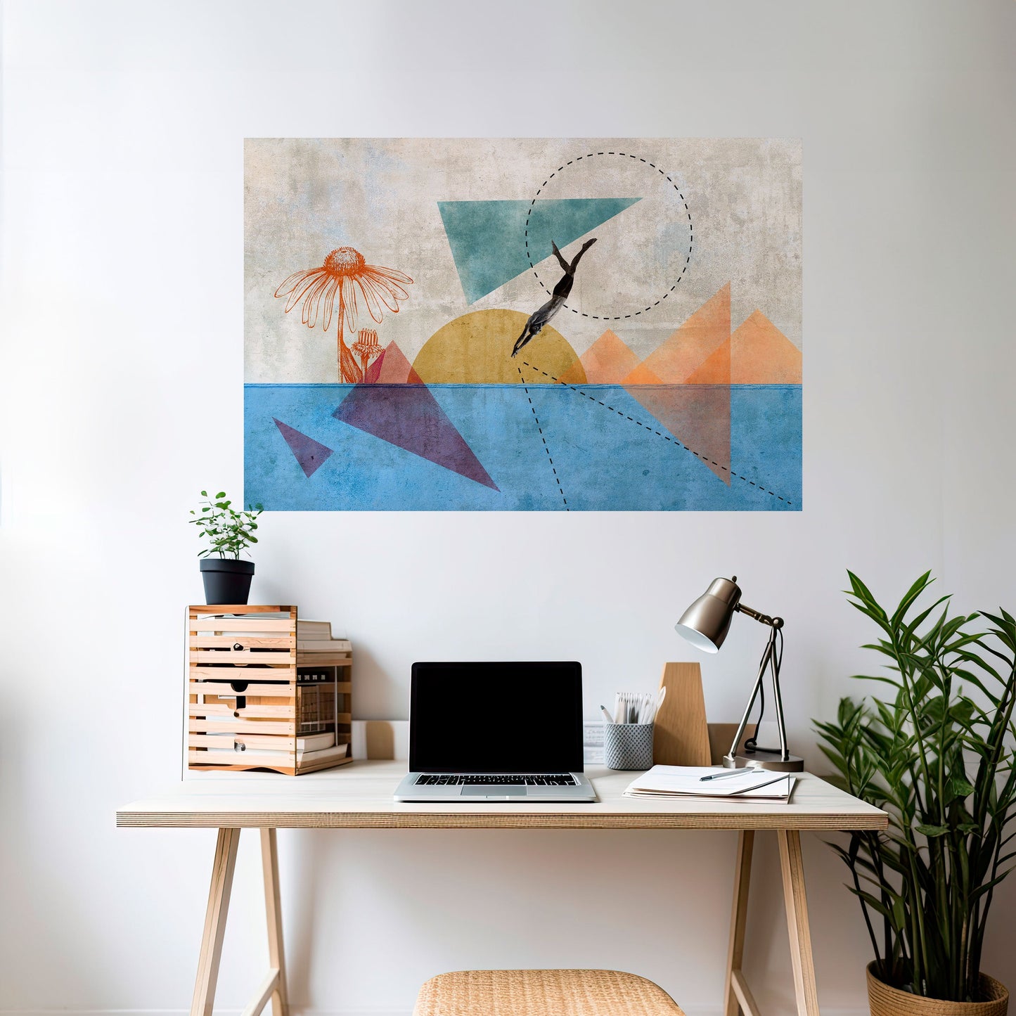 SALTA ATTORNO ALLE FORME Poster orizzontale staccabile e attaccabile