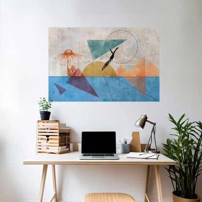 SALTA ATTORNO ALLE FORME Poster orizzontale staccabile e attaccabile