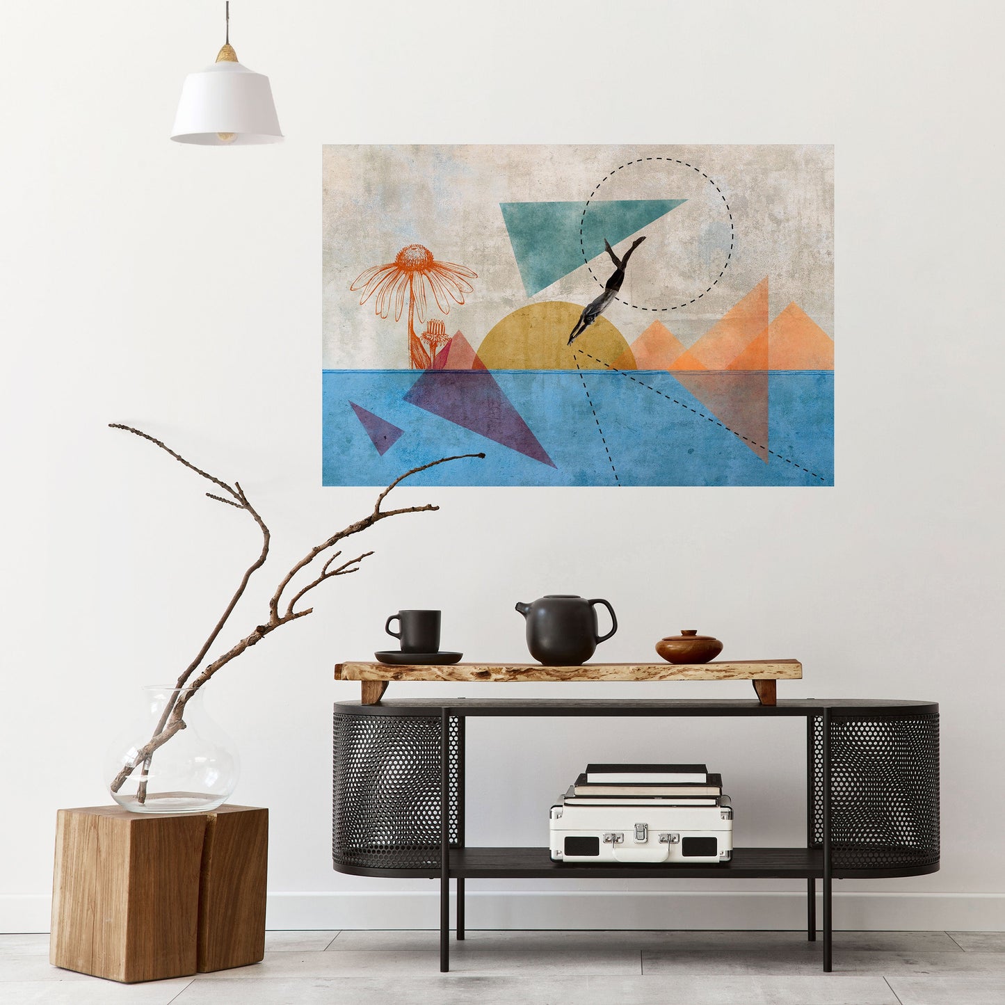 SALTA ATTORNO ALLE FORME Poster orizzontale staccabile e attaccabile