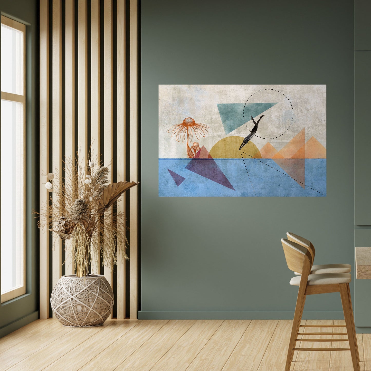 SALTA ATTORNO ALLE FORME Poster orizzontale staccabile e attaccabile