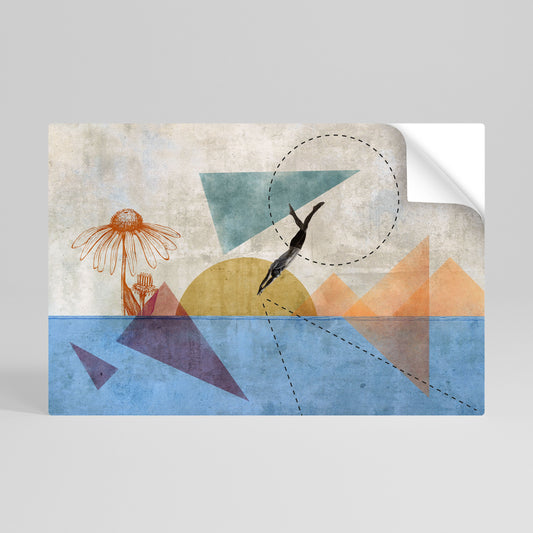 SALTA ATTORNO ALLE FORME Poster orizzontale staccabile e attaccabile