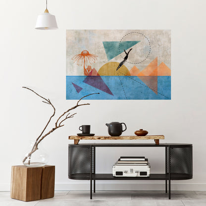 SALTA ATTORNO ALLE FORME Poster orizzontale staccabile e attaccabile