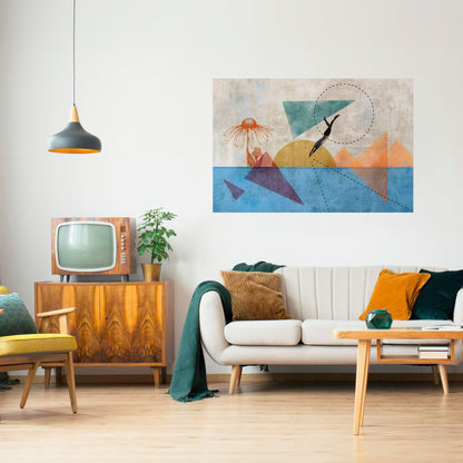 SALTA ATTORNO ALLE FORME Poster orizzontale staccabile e attaccabile