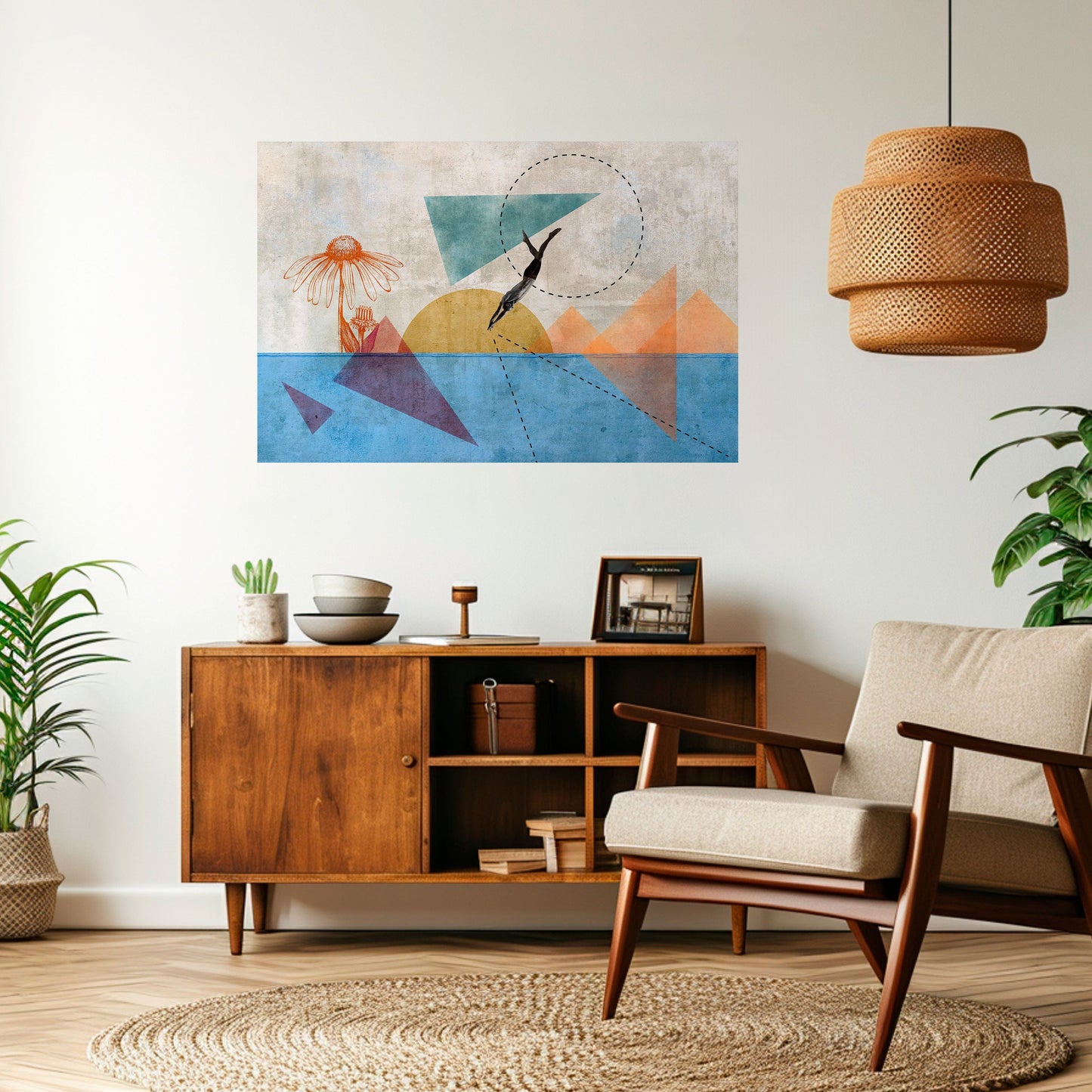 SALTA ATTORNO ALLE FORME Poster orizzontale staccabile e attaccabile