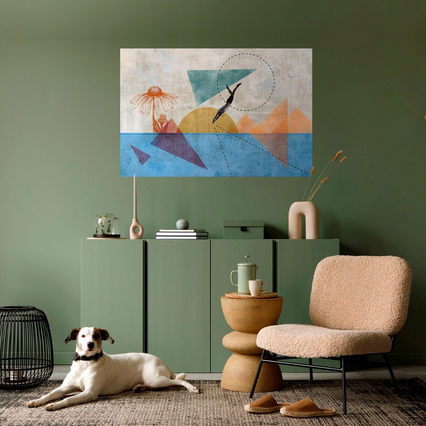 SALTA ATTORNO ALLE FORME Poster orizzontale staccabile e attaccabile