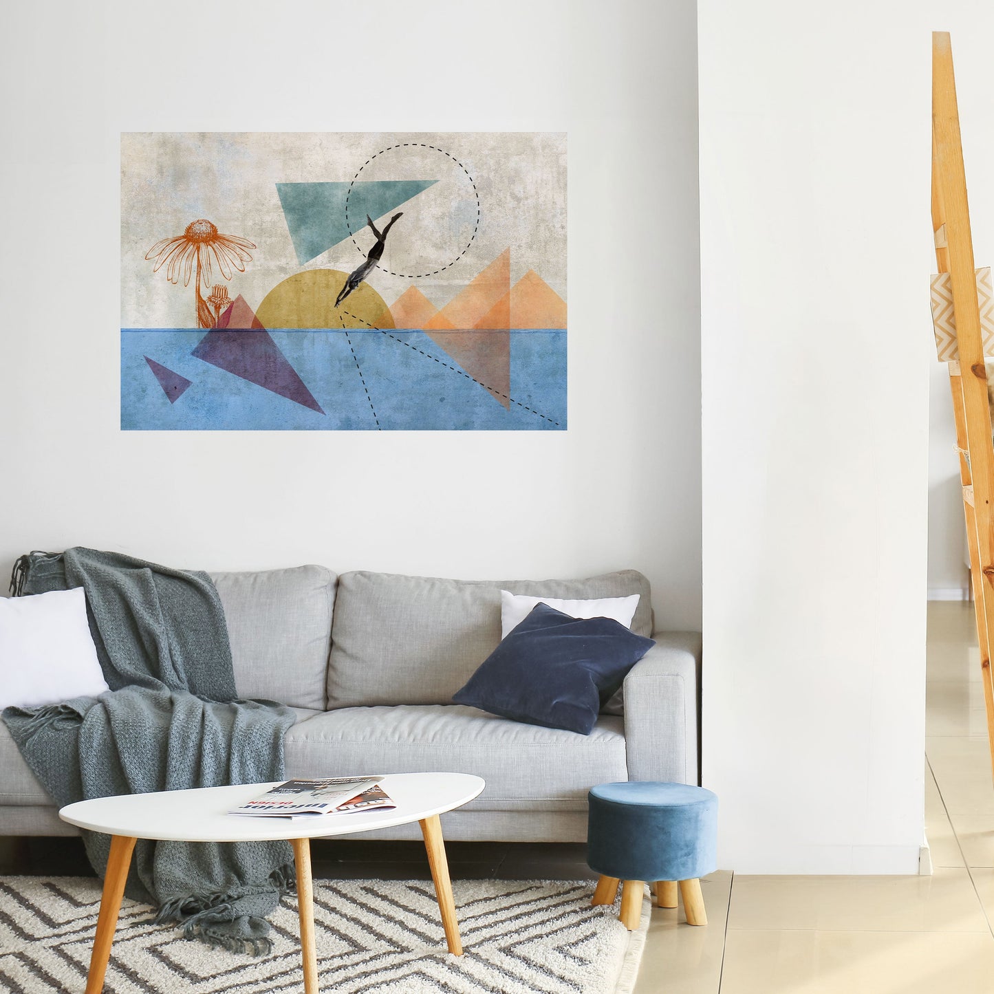 SALTA ATTORNO ALLE FORME Poster orizzontale staccabile e attaccabile