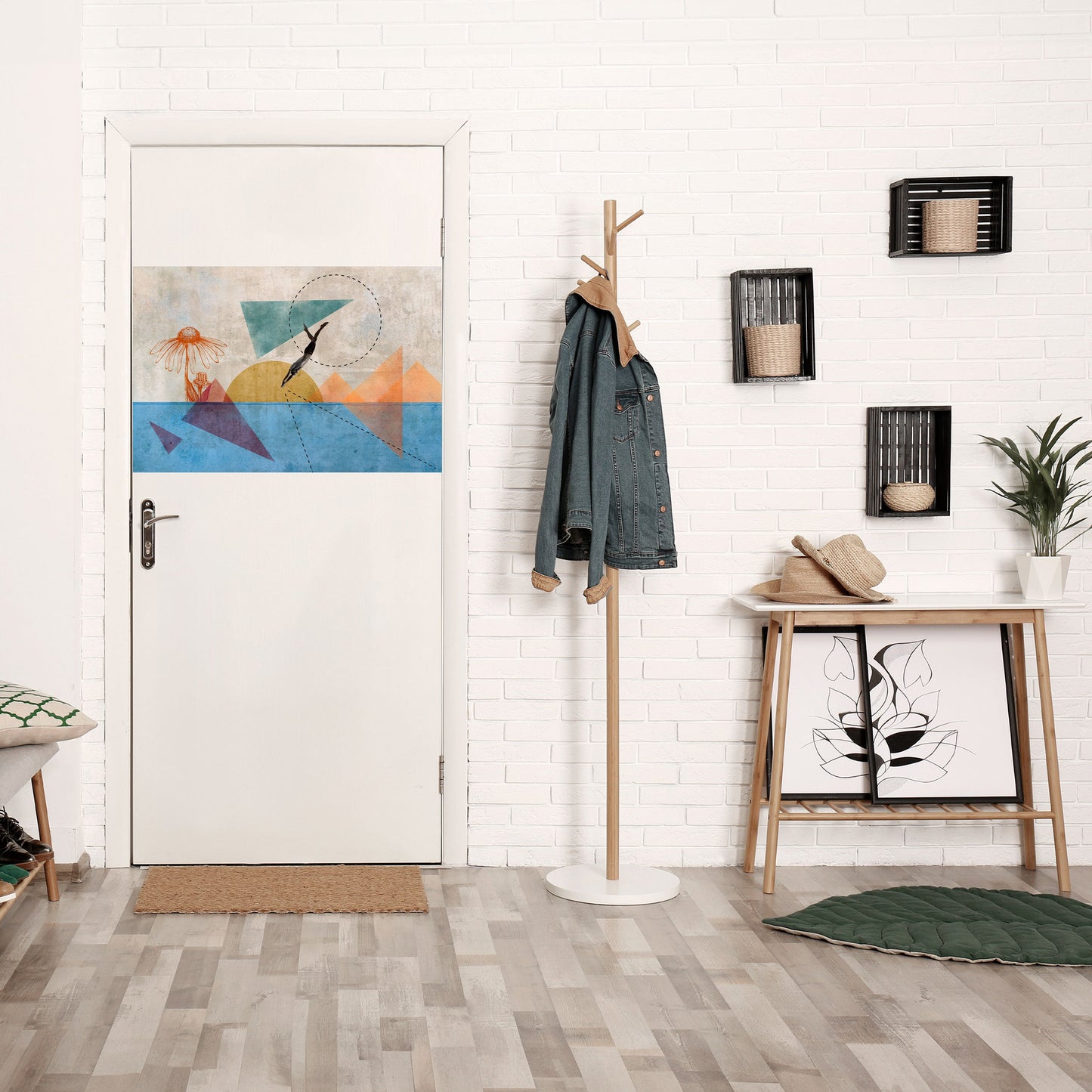 SALTA ATTORNO ALLE FORME Poster orizzontale staccabile e attaccabile