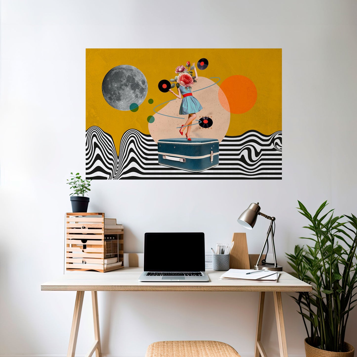 VINYL RETROSPECTION Peel and Stick Horizontal Poster