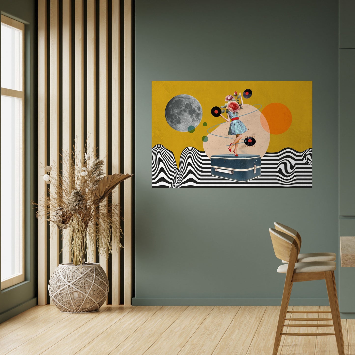 VINYL RETROSPECTION Peel and Stick Horizontal Poster