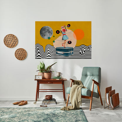 VINYL RETROSPECTION Peel and Stick Horizontal Poster