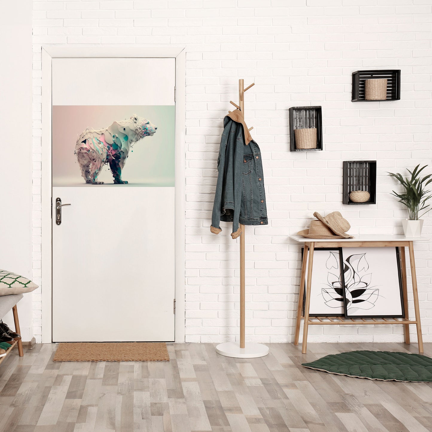 Poster orizzontale staccabile e attaccabile ORSO FUTURISTICO