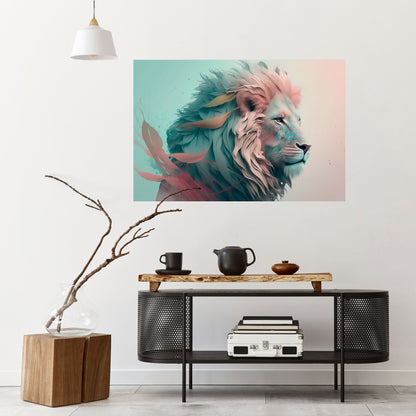 LUMINOUS LION MAJESTY Peel and Stick Horizontal Poster