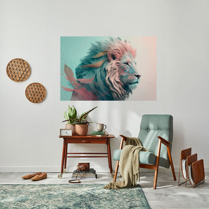 LUMINOUS LION MAJESTY Peel and Stick Horizontal Poster