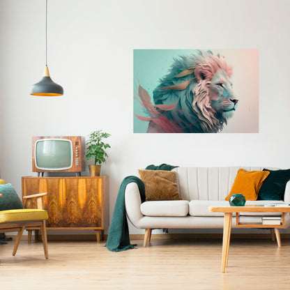 LUMINOUS LION MAJESTY Peel and Stick Horizontal Poster