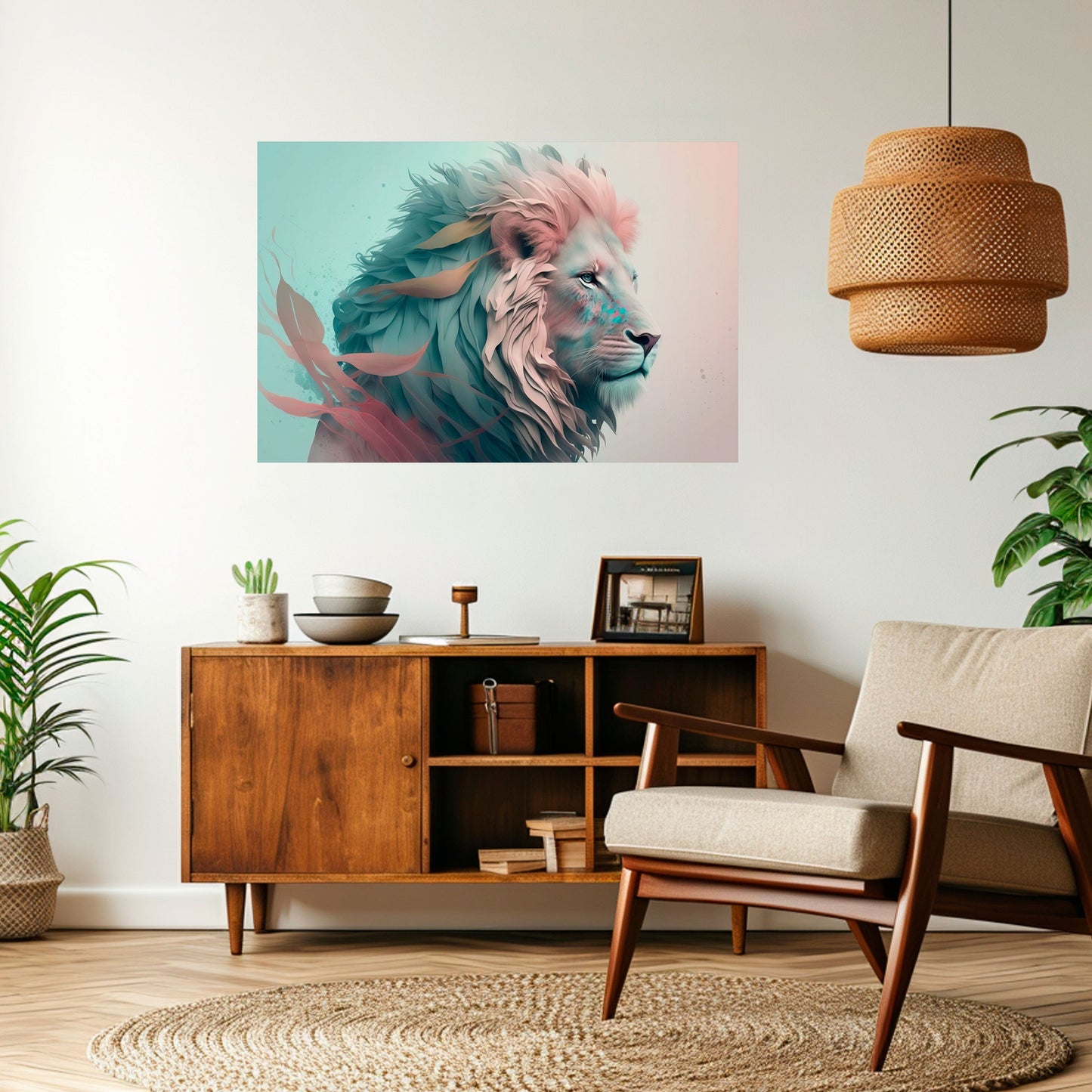 LUMINOUS LION MAJESTY Peel and Stick Horizontal Poster