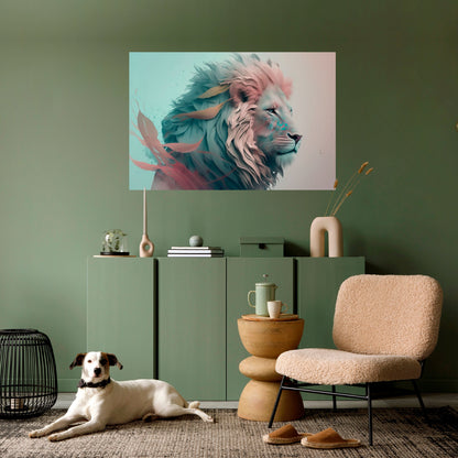 LUMINOUS LION MAJESTY Peel and Stick Horizontal Poster