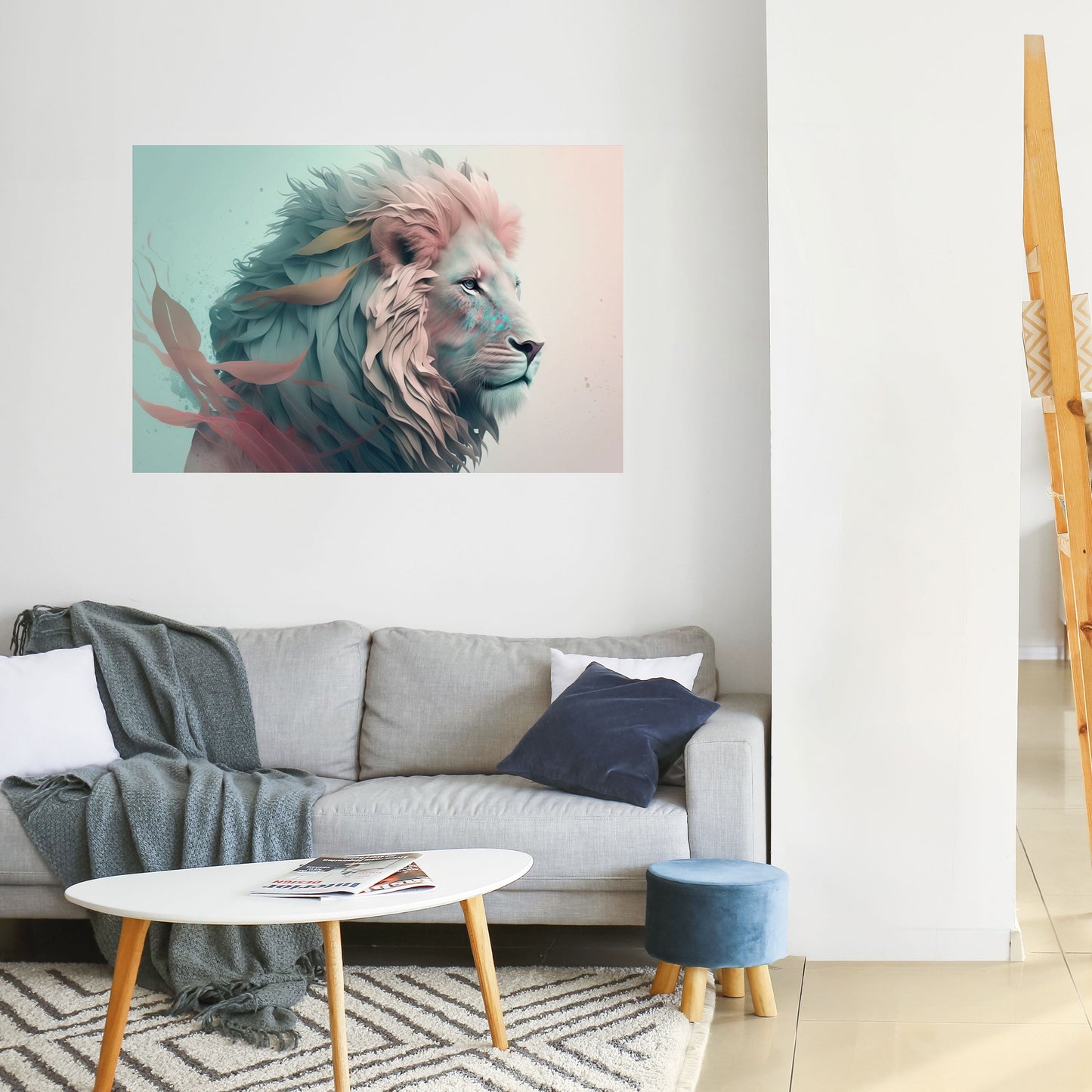 LUMINOUS LION MAJESTY Peel and Stick Horizontal Poster