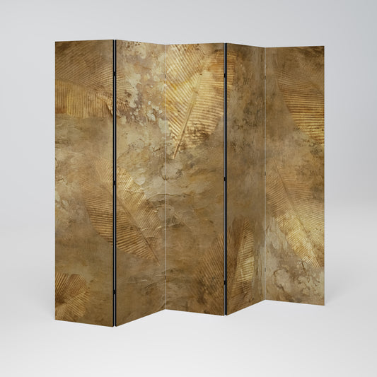 GILDED LEAF CASCADE Decorative 5-Panel Room Divider