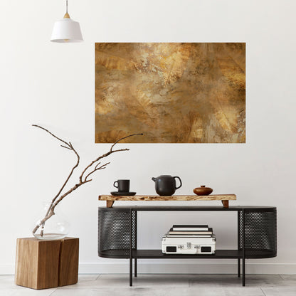 Poster orizzontale staccabile e attaccabile "CASCATA DI FOGLIE DORATE"