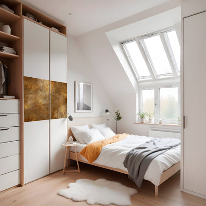 Poster orizzontale staccabile e attaccabile "CASCATA DI FOGLIE DORATE"