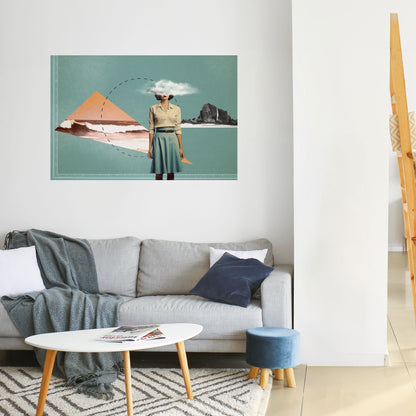 Poster orizzontale staccabile e attaccabile RETRO RESONANCE