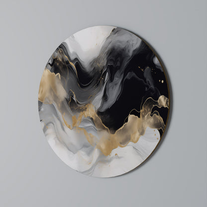BLACK AND WHITE CONFLUENCE Decorazione da Parete Rotonda