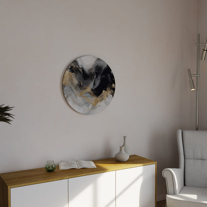 BLACK AND WHITE CONFLUENCE Decorazione da Parete Rotonda